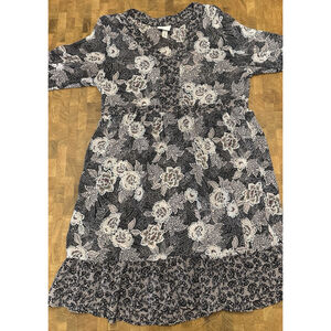 Knox Rose Floral Medium Polyester Long Sleeve Sheer Dress